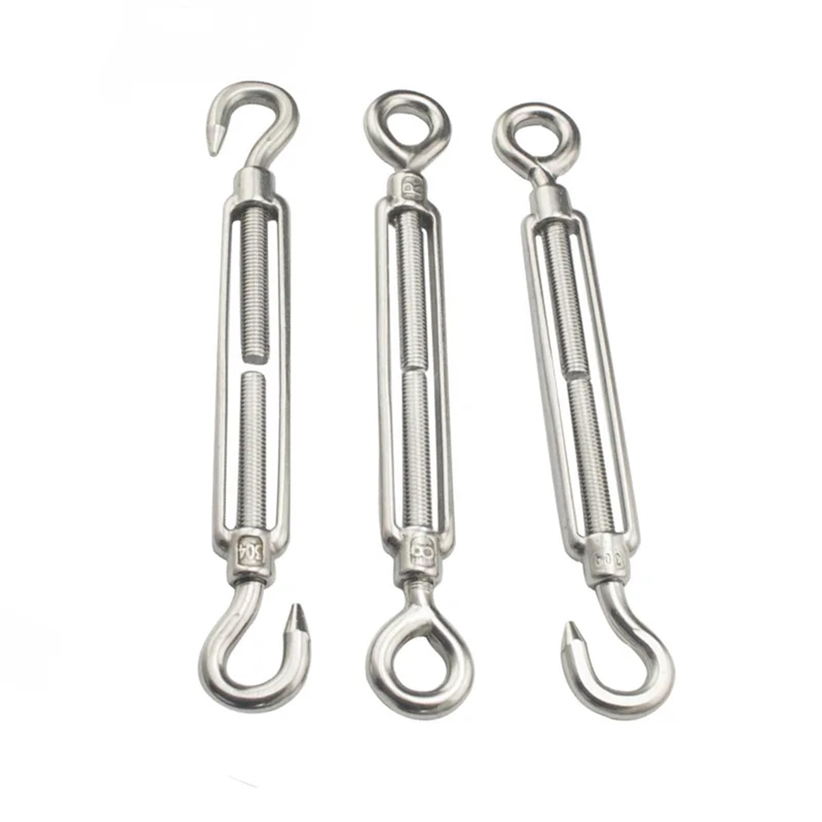 Tendeur de fil en acier inoxydable M4-M10 réglable avec crochets et œillet - Tendeur de câble métallique robuste pour jardin Oo type M8