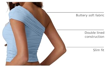 QINSEN Women's One Shoulder Sleeveless T-Shirt