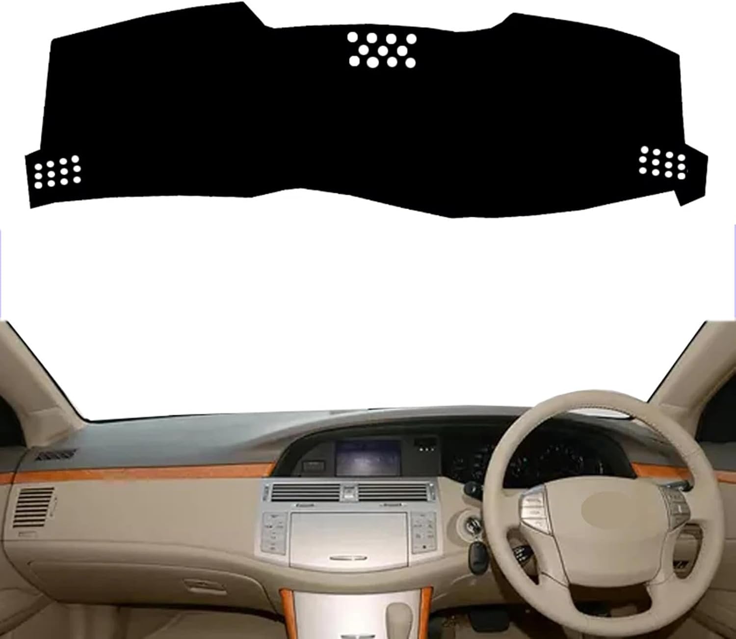 アバロン2005-2010、車のダッシュボードカバー、ブラックダッシュマットダッシュボードカバー、滑り止めダッシュパッド保護カバー