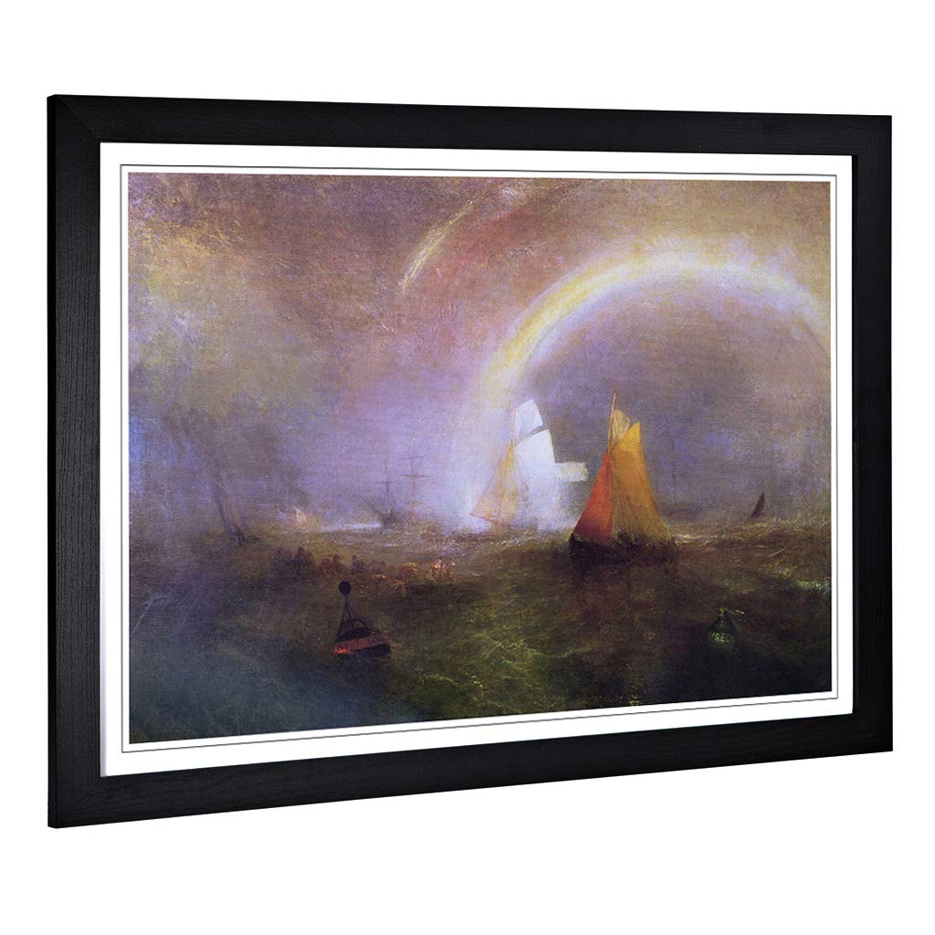 Big Box Art Framed Print of J.M.W (Joseph Mallord William Turner) The Wreck Buoy Design | Wall Art Picture| Home Decor for Living Room, Bedroom, Office, Black, A2 / 24.5x18 Inch / 62x45cm
