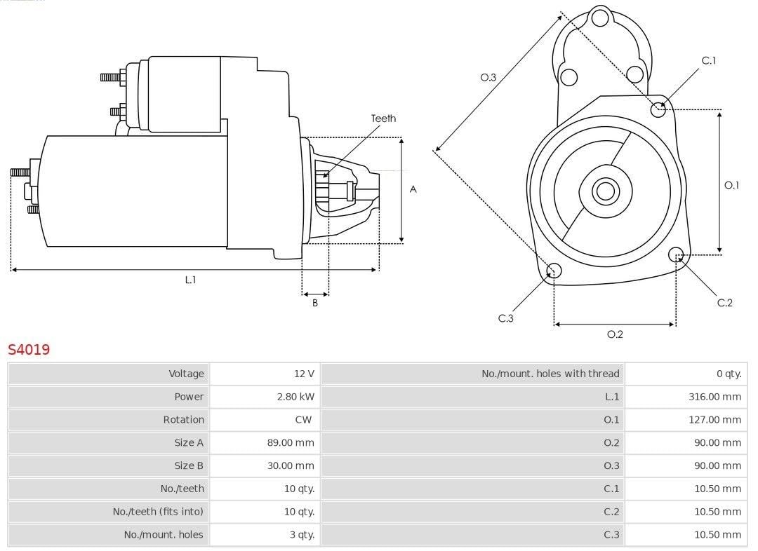 AS-PL MOTOR DE ARRANQUE Compatible con LADA 112 Hatchback