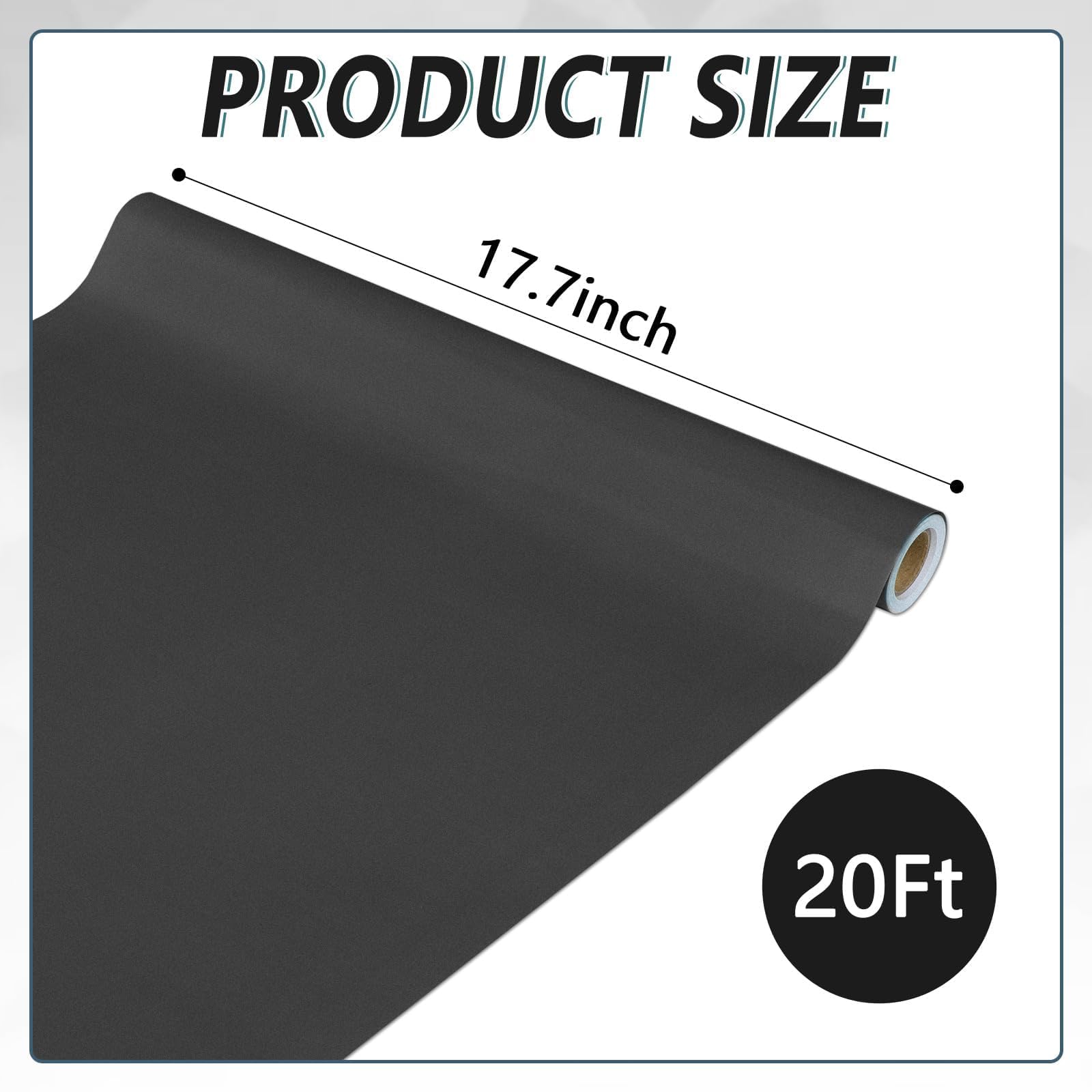 Schwarze Pinnwand Papierrolle - Lichtbeständiger Hintergrund für Klassenzimmer, Hauswand, Bildungsdekoration - Poster Kunst Bastelbedarf 45 cm x 6,1 m
