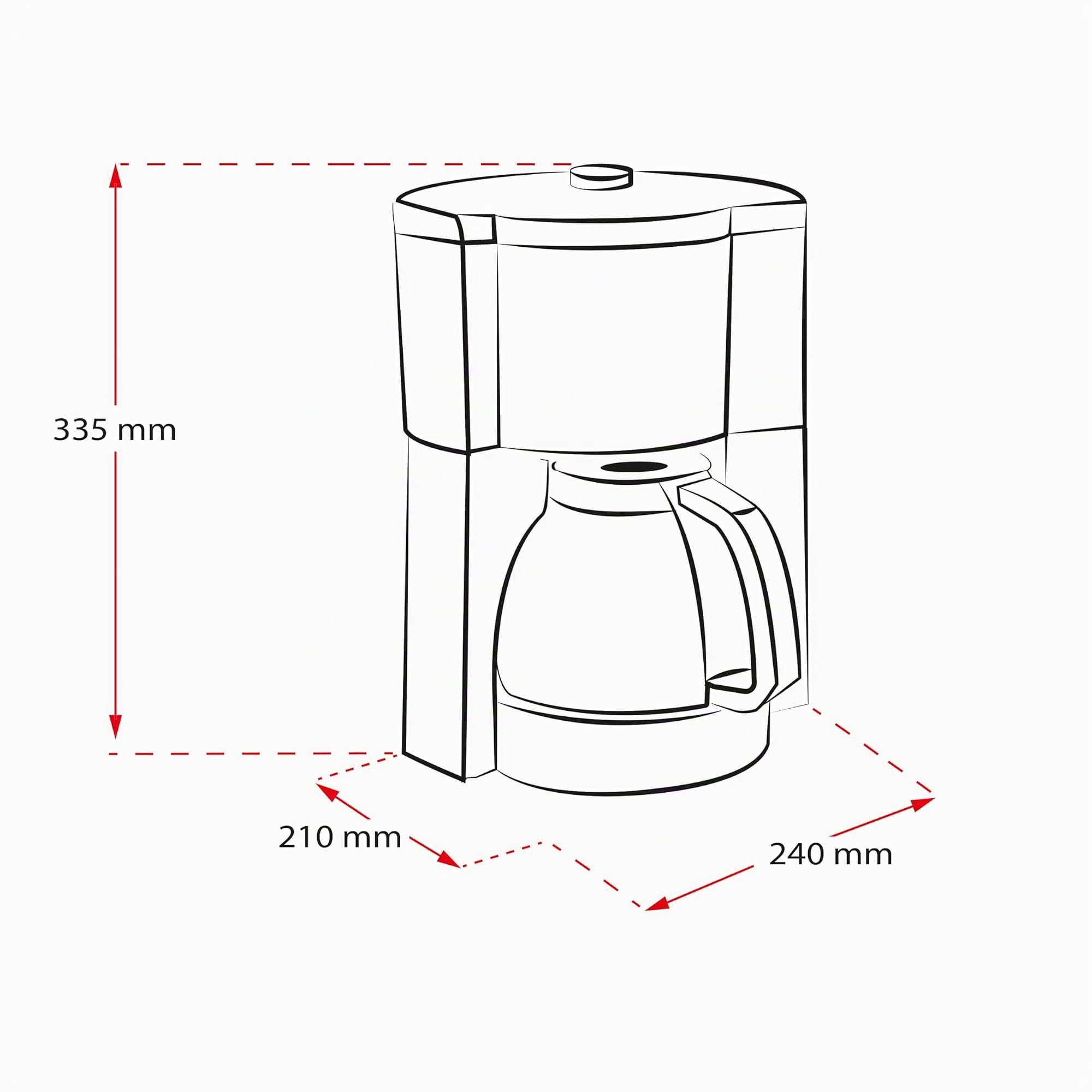 Melitta Macchina da caffè con filtro, modello Look V Timer, numero modello 1025-08, acciaio inossidabile, nero