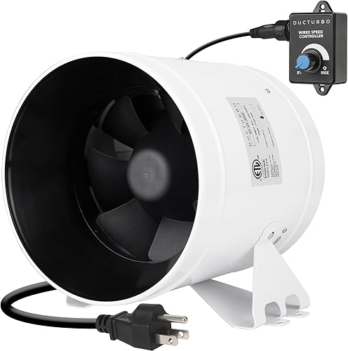 Miniatura 9 de Ventiladores de conducto en línea de 4 pulgadas, ventilador de escape de ventilación de 160 CFM, ideal para transferencia de enfriamiento de