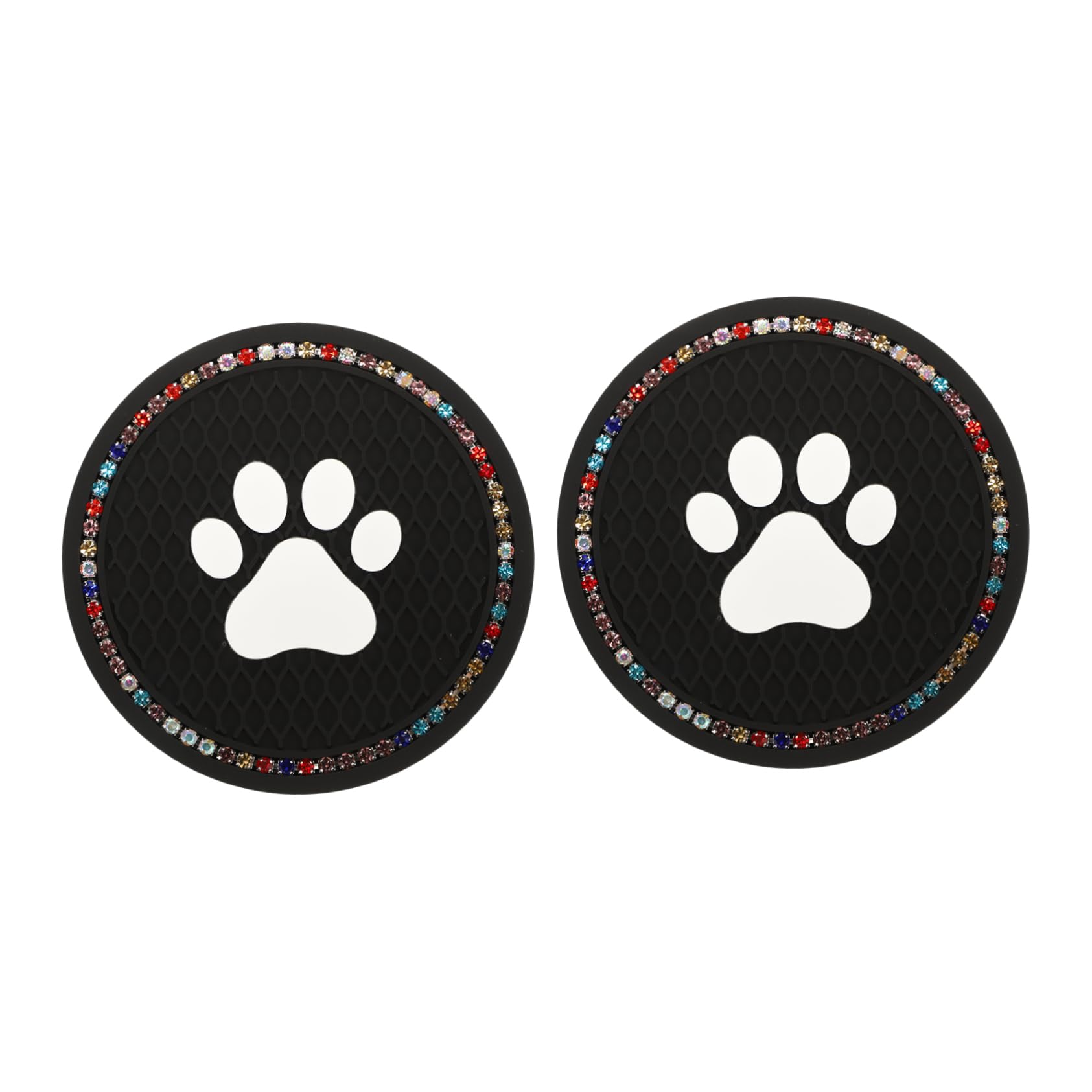 GLEAVI 2Pcs Diamond Coaster Cat Paw Pattern Car Coasters Stylish Auto Cup Pad for Protecting Surfaces Versatile Drink Accessories for All Occasions