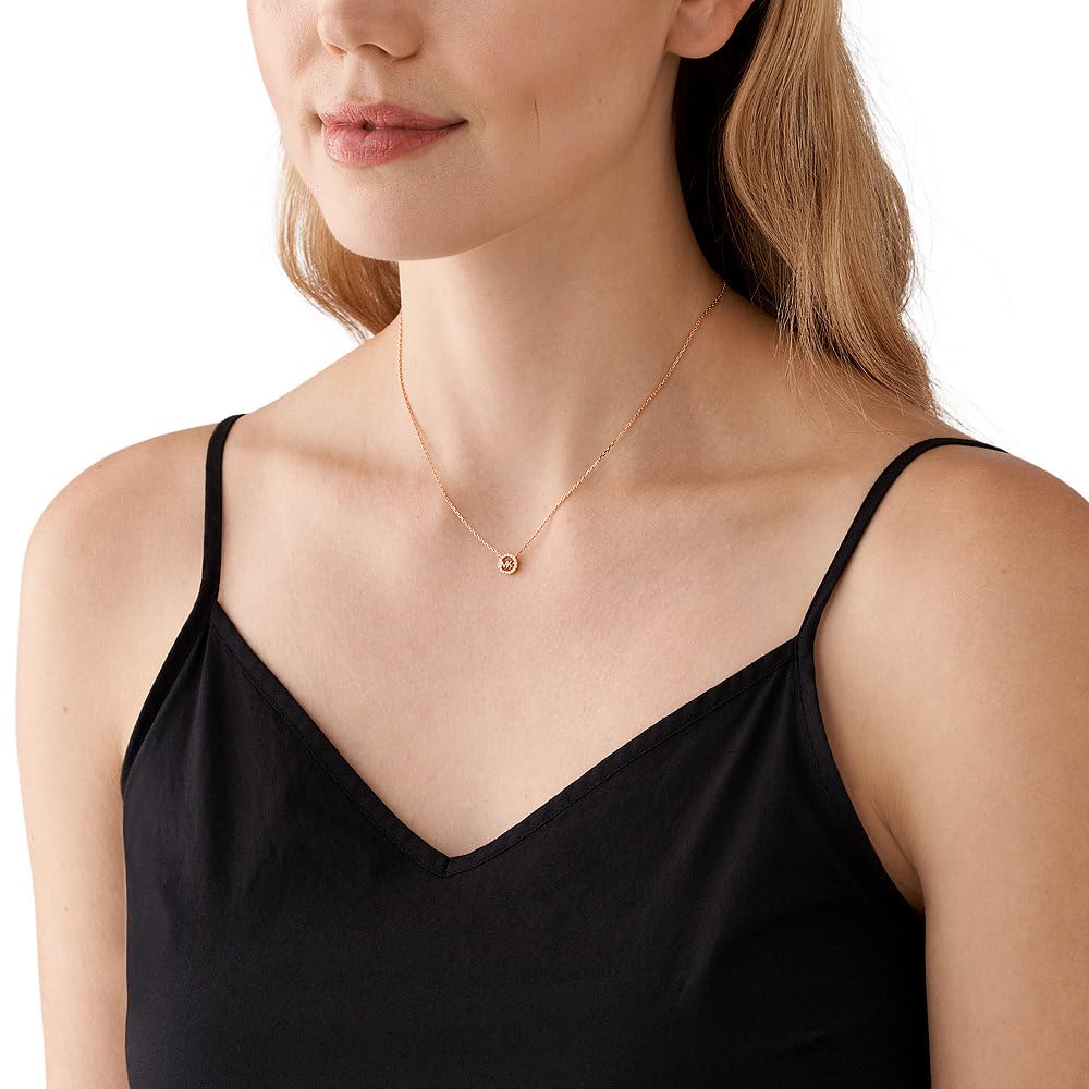 Michael Kors - Collana da donna Premium Kors MK con pendente in argento sterling tonalità oro rosa, MKC1726CZ791