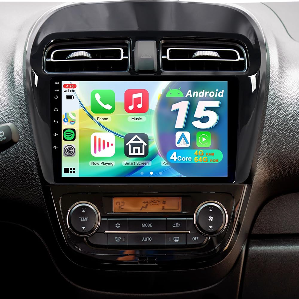Autoradio Android 15 4+64GB 2 Din per Mitsubishi Space Star Mirage 2012-2023 - Navigatore GPS con WiFi Bluetooth Touchscreen 9" - Wireless CarPlay Android Auto Stereo Radio Auto