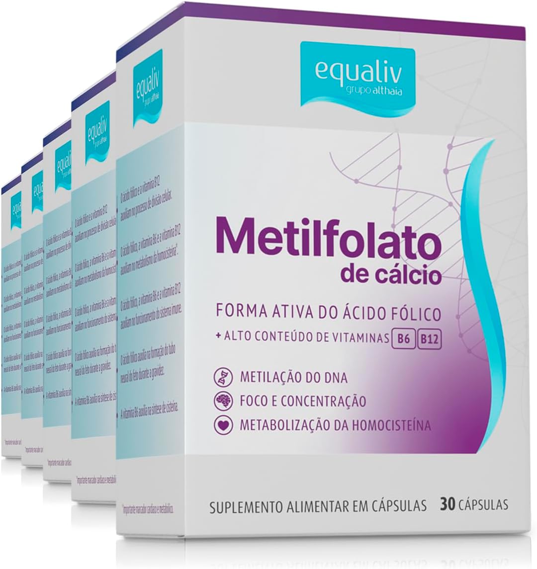 Kit 5 Metilfolato de Cálcio Equaliv 30 cápsulas