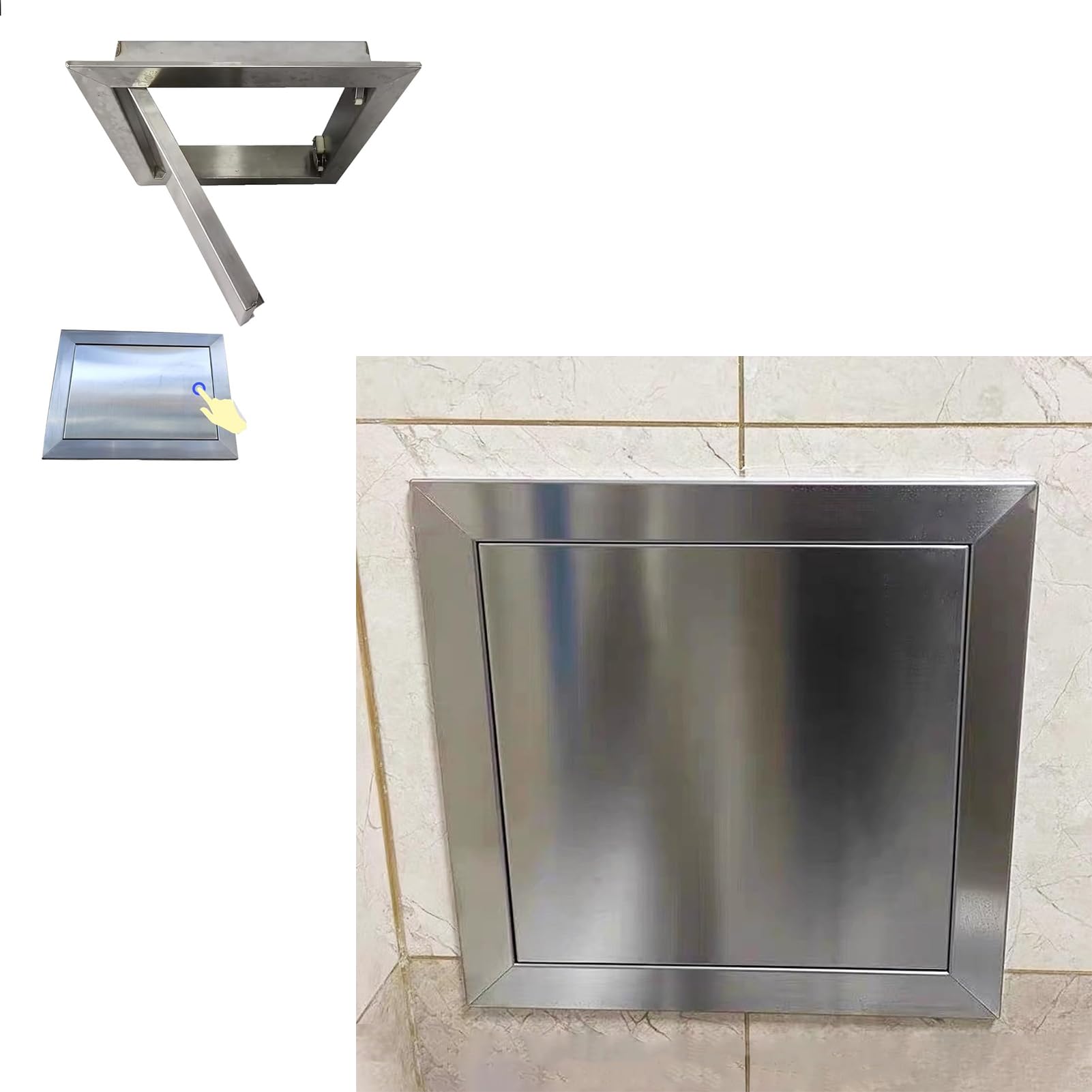 Panel de acceso de metal impermeable para paredes y techos con escotilla de ventilación exterior