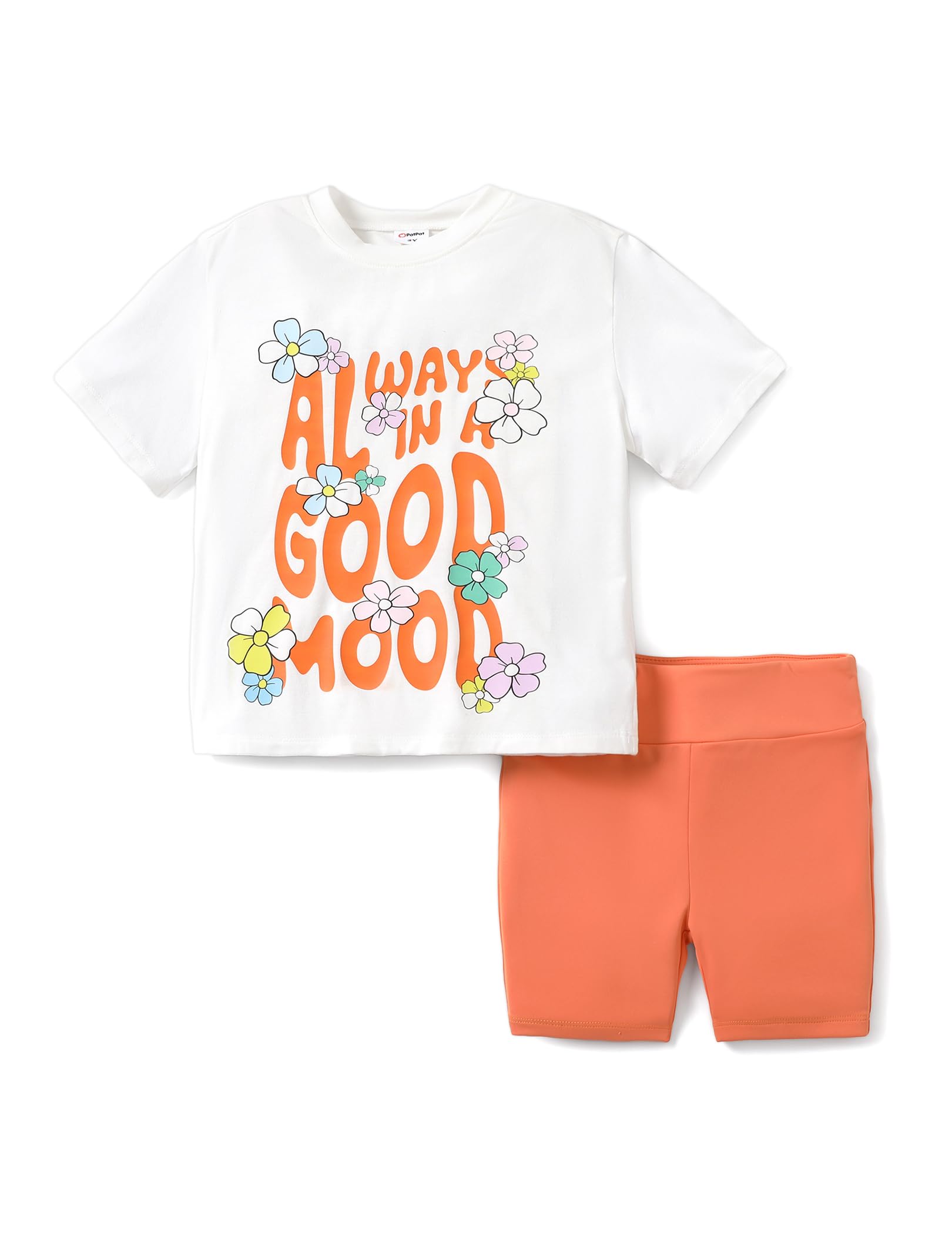 PATPAT Girls Summer Outfits Animal Print T Shirt Short Sleeve Top and Pattern Print Biker Kids Clothing Sets 3-12 years