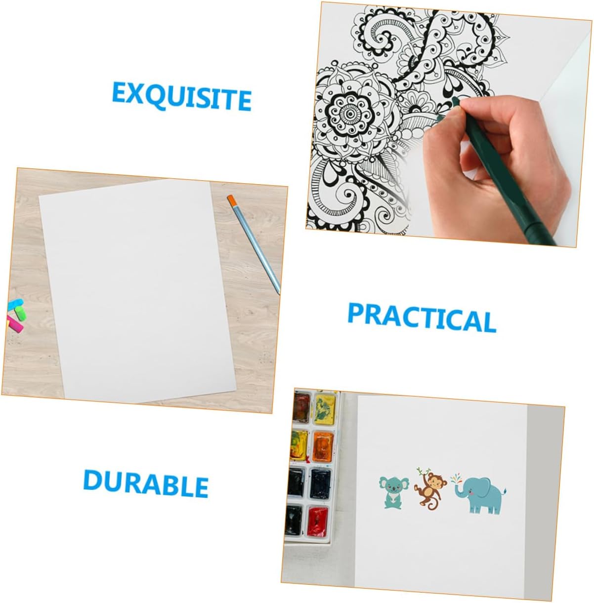 YOSADIER 100sheets Watercolor Paper for Boys and Girls Non-Yellowing Easy to Store Suitable for Drawing Painting Art Supplies