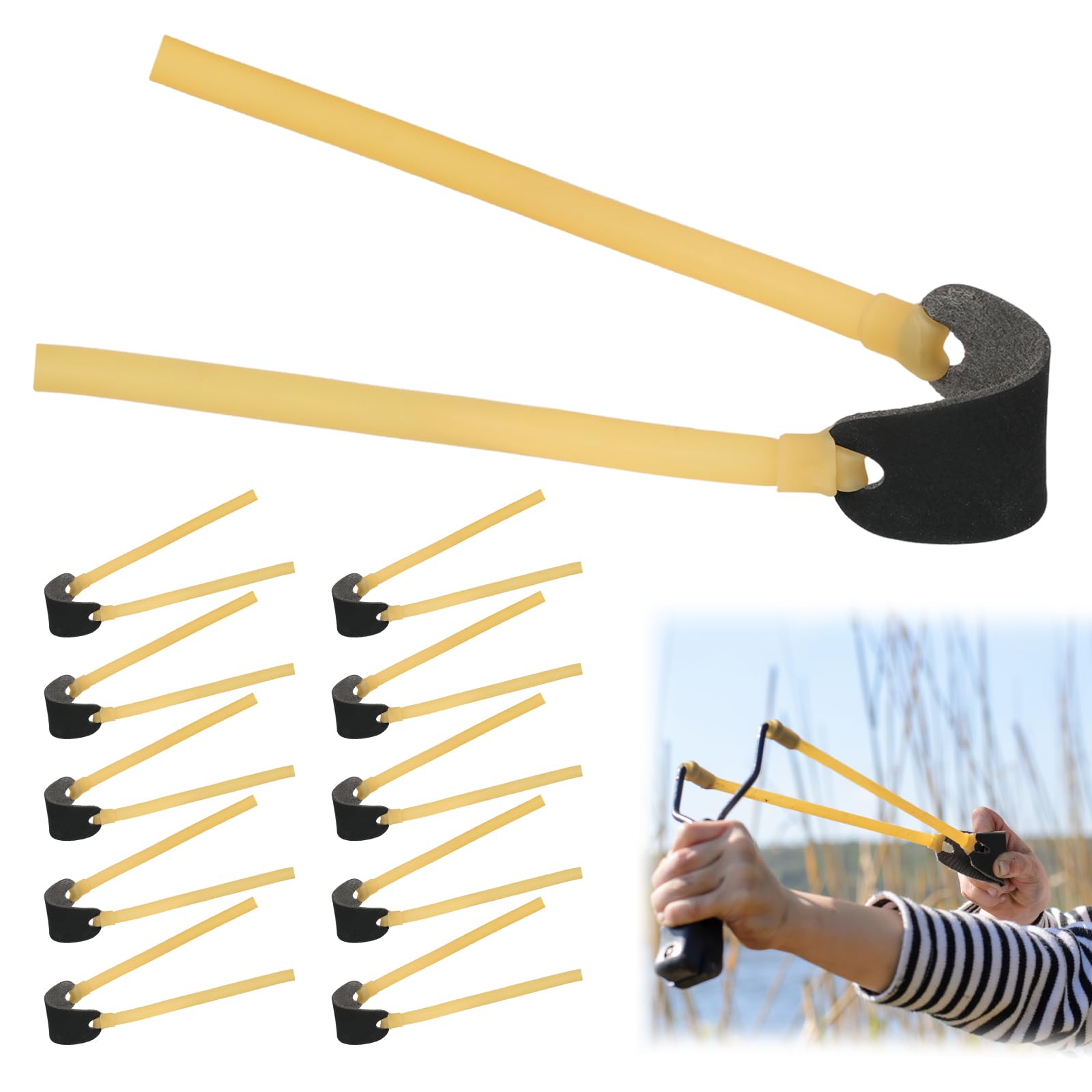 10 tirachinas de goma de látex natural, muy elástico, resistente a la rotura, para tirachinas y catapultas, para uso al aire libre y para entrenamiento de tiro