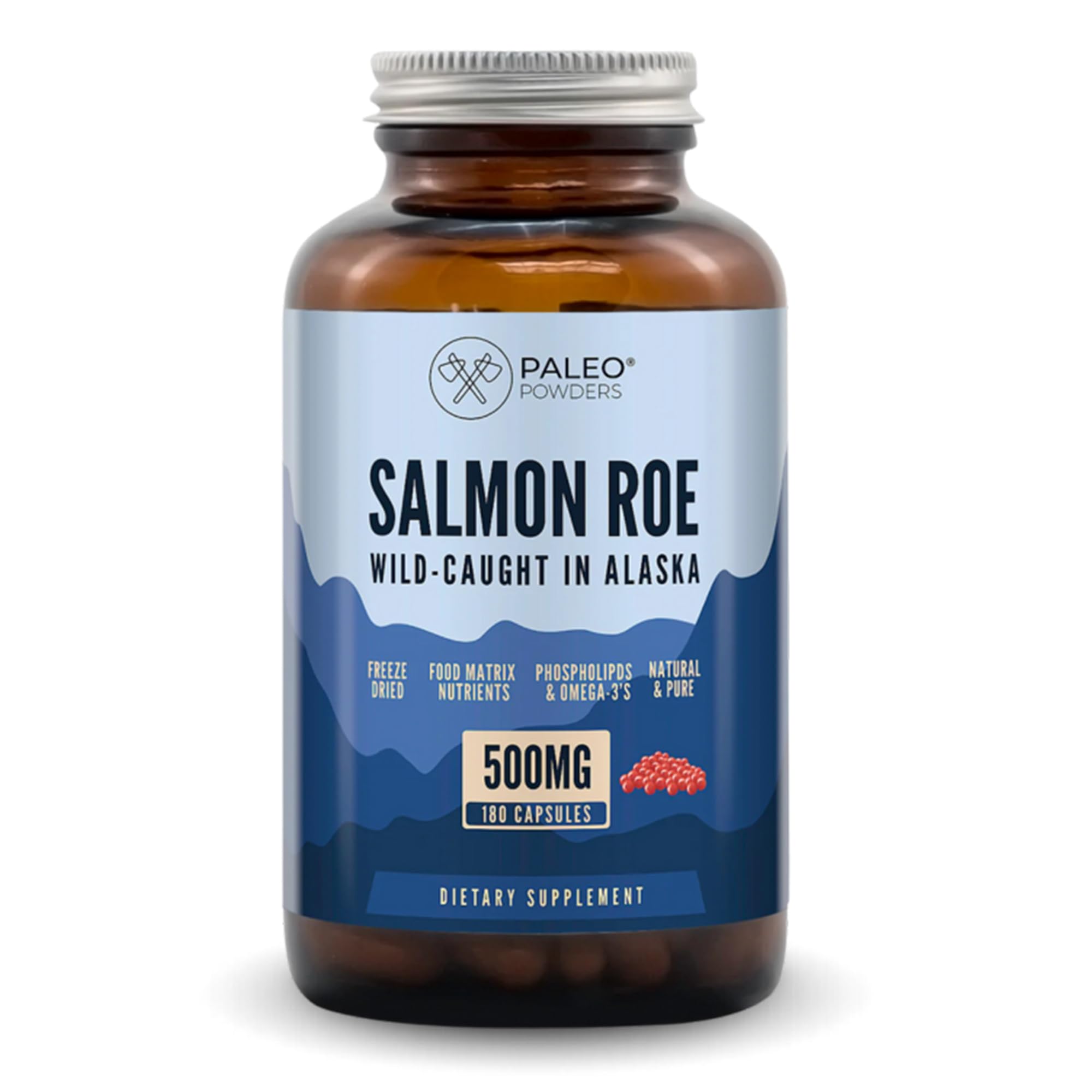 Wildlachs-Rogen-Kapseln – Hochwertige Quelle aus Fischrogen – 180 Kapseln – Premium-Qualität – Nahrungsergänzungsmittel