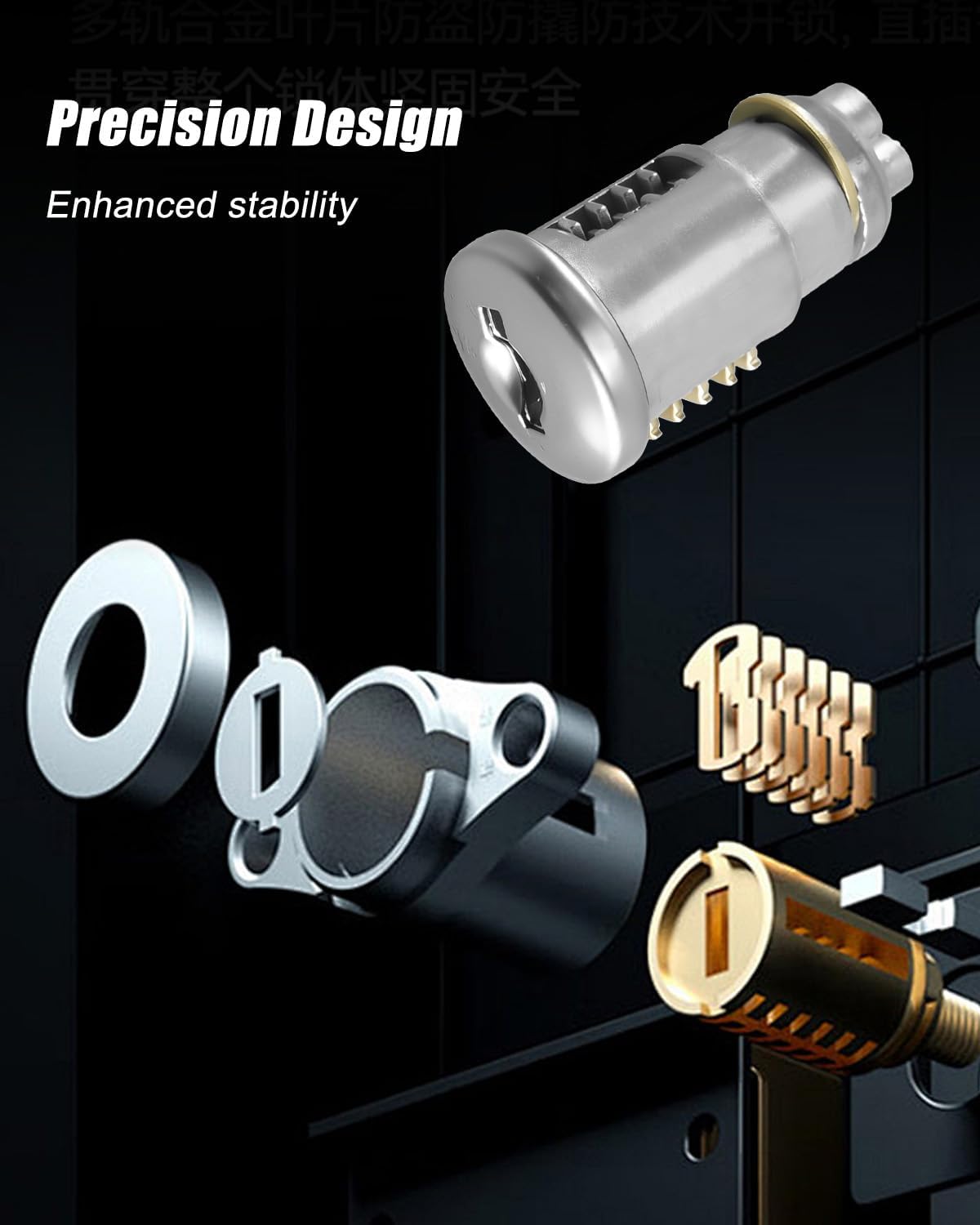 Ignition & Truck Lock Cylinder Kit with Keys Fit for International 4100 4200 4300 4400 7300 7400 7500 7600 7700 8600 8600 MXT CXT RXT Prostar Replace 3547893C92