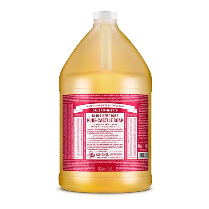 Dr. Bronner's PureCastile Liquid Soap (Rose, 1 Gallon