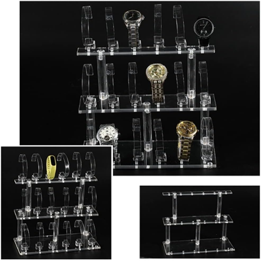 Acrylic Three-Layer 18-Digit Watch Display Storage Rack Jewellery Holders Jewelry Case(D)