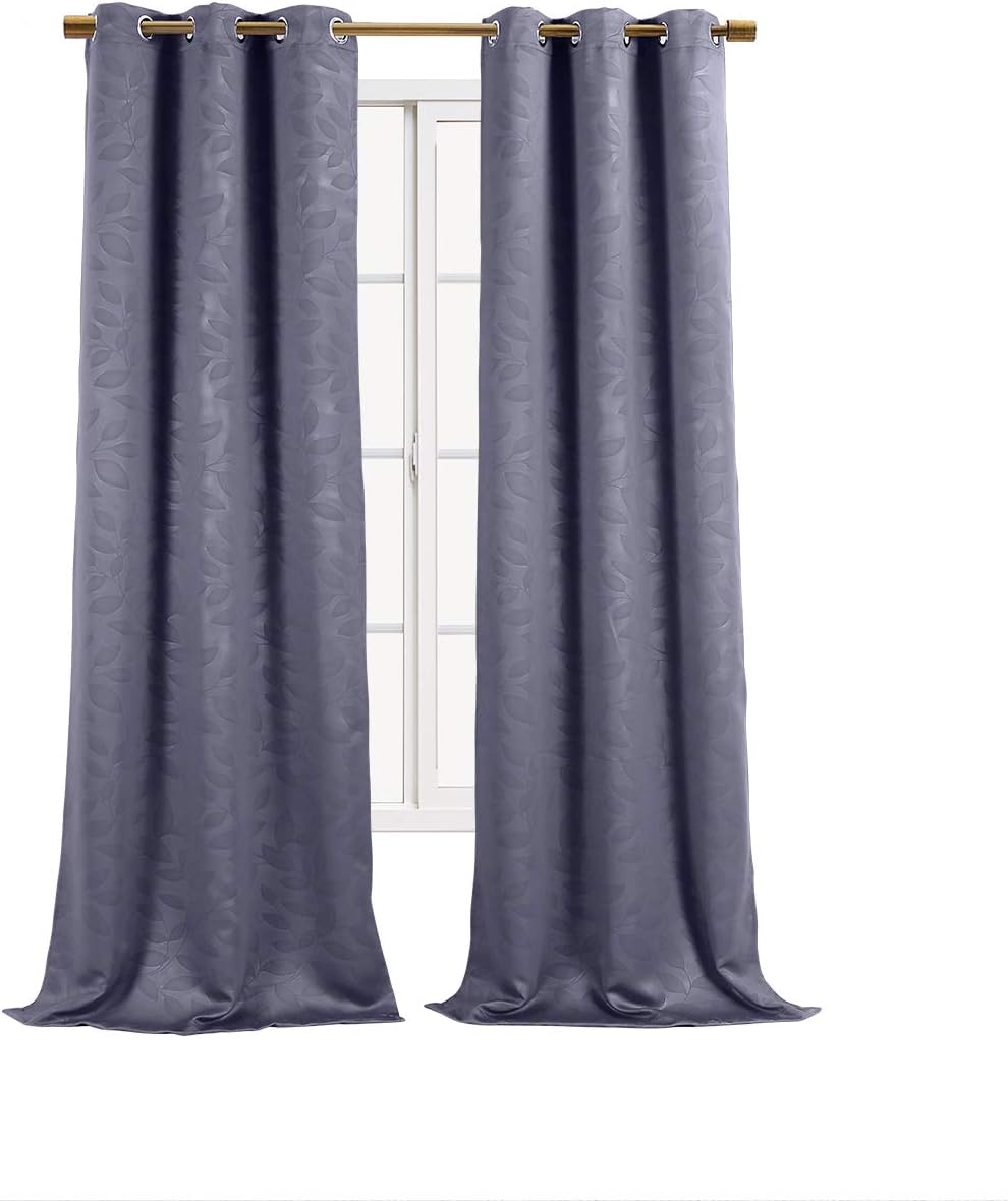 Leafy Virginia 37-Inch Wide x 63-Inch Long, Triple Weave Blackout Rod Pocket Tie-Up Shade for Small Window, Kitchen or Bathroom Balloon Blind, Navy