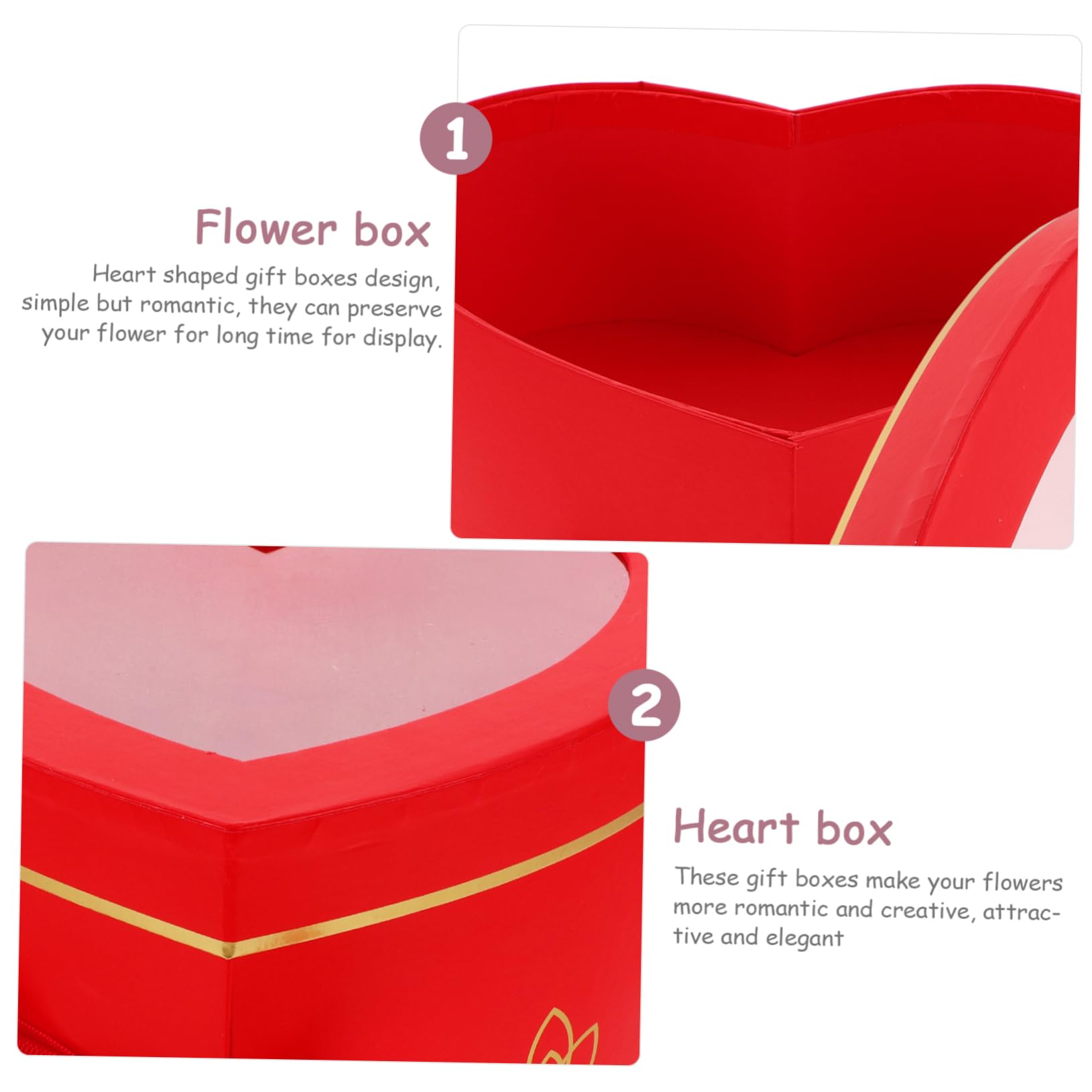 Healeved 2stücke Herzförmige Geschenkbox Mit Doppelter Drehfunktion Hochwertige Blumenbox Für Hochzeiten Geburtstage Und Valentinstag Für Präsentation Von Konservierten Blumen Und