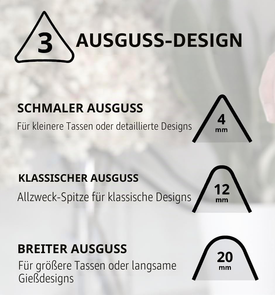 KRUVE Create Latte-Art-Krug mit drei Ausgießern, 440ml/15oz, Edelstahl, griffloses Design, drei einzigartige Ausgießprofile (Silber)