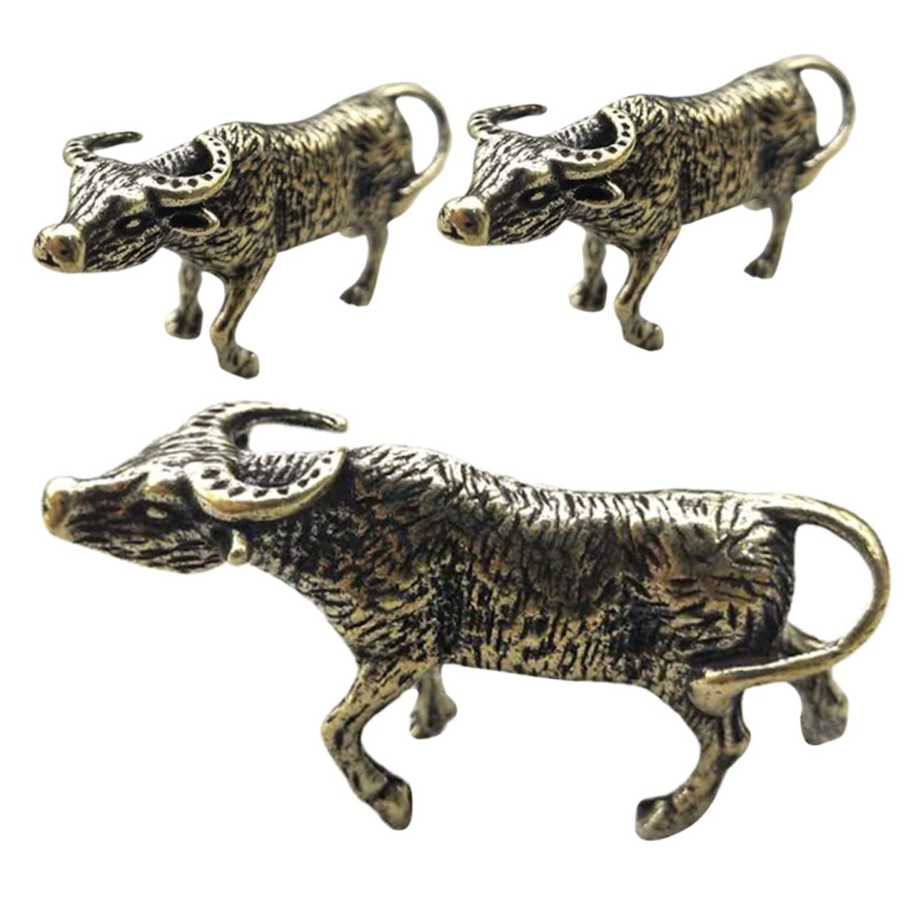 ifundom 12stücke Teiliges Messing Rind Figur Vintage Desktop Dekoration Chinesisches Tierkreiszeichen Edles Wohnaccessoire Für Freunde Und Familie Robust Und Langlebig Feine Verarbeitung