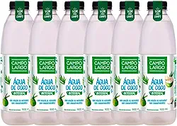 Kit 6x Água De Coco Integral Campo Largo Garrafa 900 Ml Natural Sem Conservante Fardo