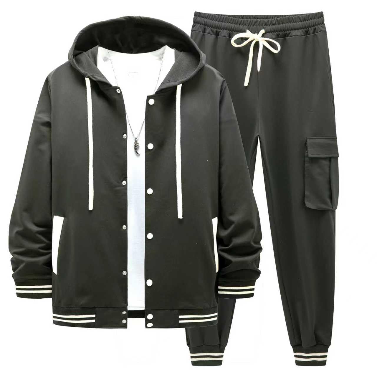 DONYKARRY 2-Teilige Herren Jogging Anzug Trainingsanzug Spor