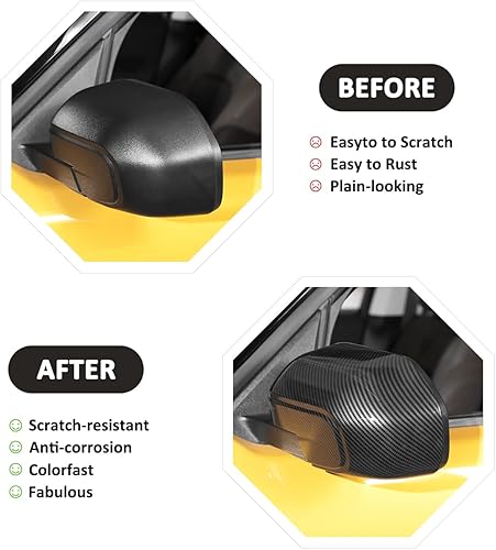 Miniatura 2 de Cubierta de espejo retrovisor lateral de fibra de carbono ABS para Ford Maverick 2022 Accesorios de tapa de espejo lateral (fibra de carbono)