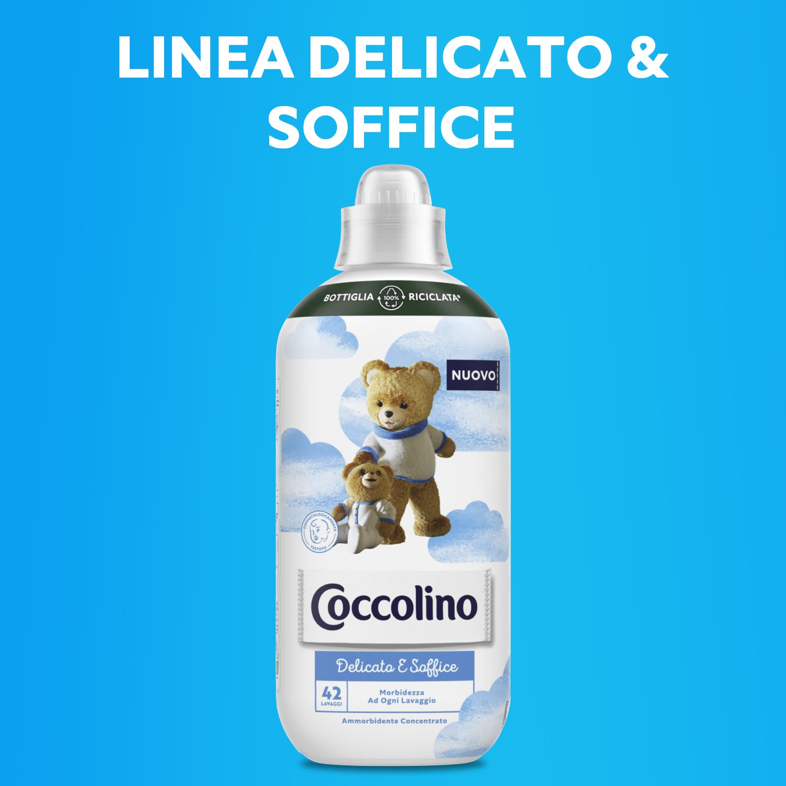 Coccolino Suavizante concentrado delicado y suave, hipoalergénico y dermatológicamente probado, formato hasta 336 lavados, 8 unidades de 980 ml