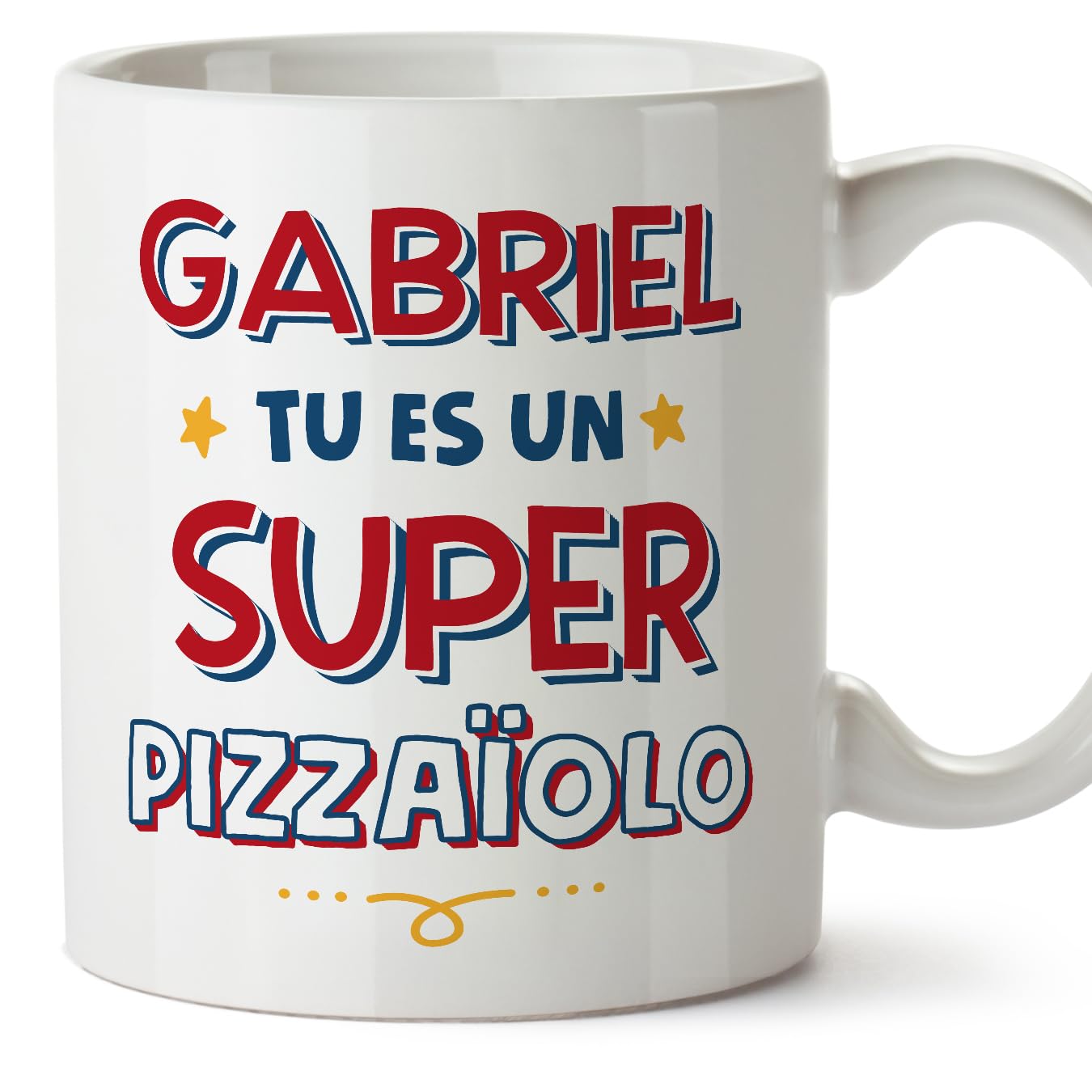MUGFFINS Personalised Mug for Pizza Maker Man - in French - Tu ES Super - Funny Custom Gift for Colleagues - Ceramic 11oz Mug — image 1