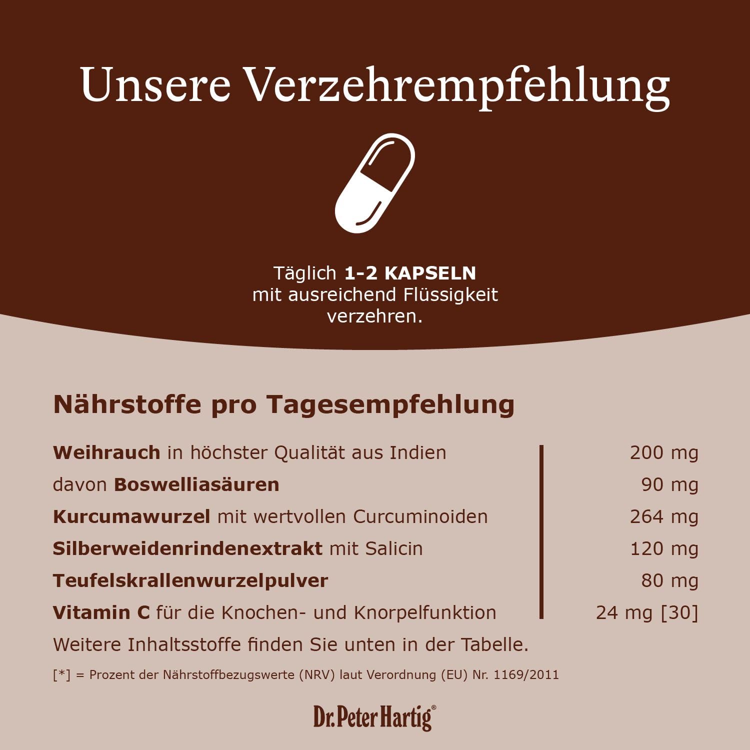 Dr. Peter Hartig Weihrauch SPEZIAL 5000 150 Kapseln 5-Monats-Vorrat aus indischem Weihrauch Boswelliasäuren Vitamin C Laborgeprüft Lactose- Gluten- und Hefefrei
