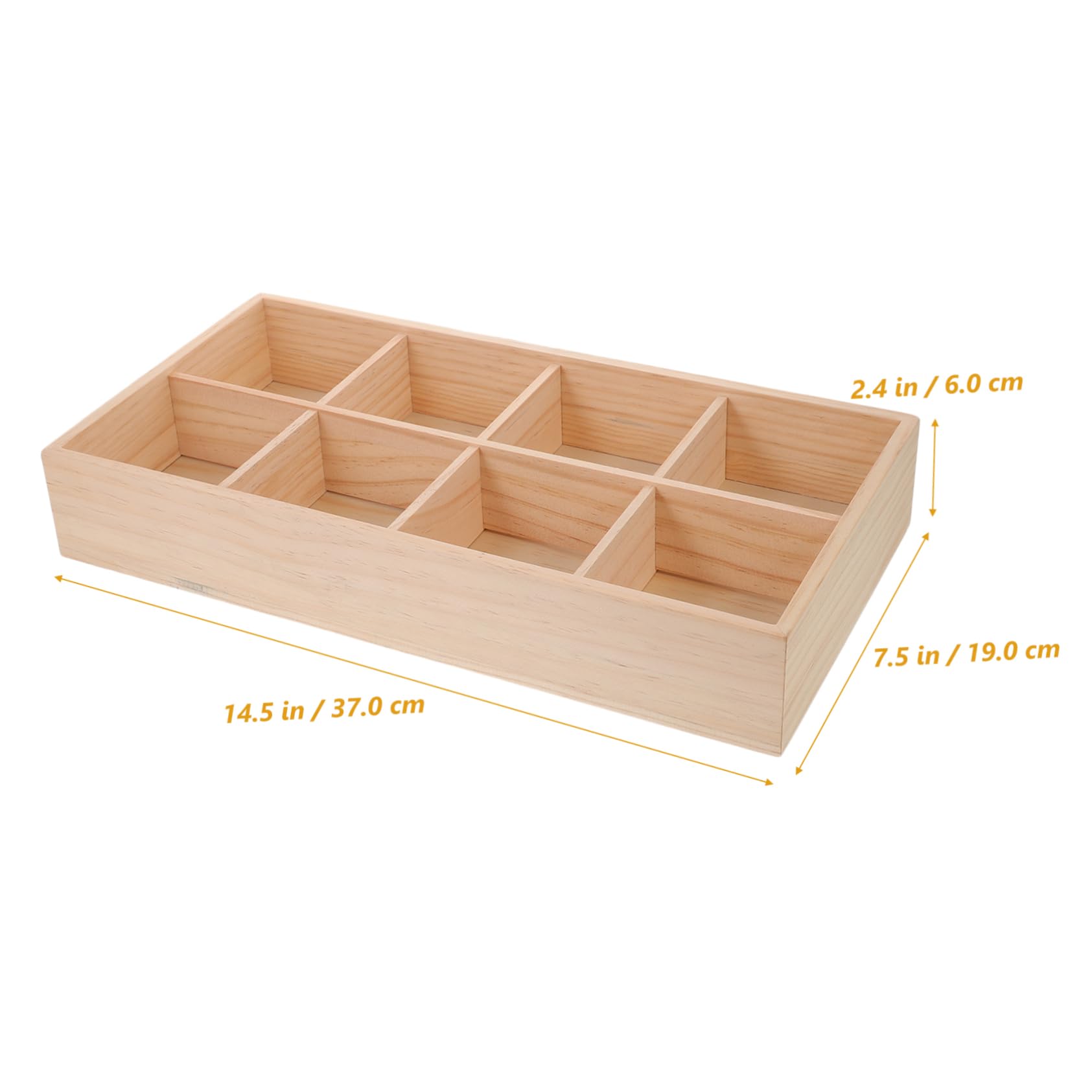 Boîte à Collations en Bois Beige à Compartiments, 1 Pièce