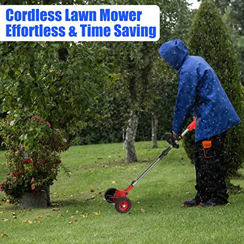 image for Meideli Cordless Grass Trimmer, 24V Electric Weed Eater with Wheels & 