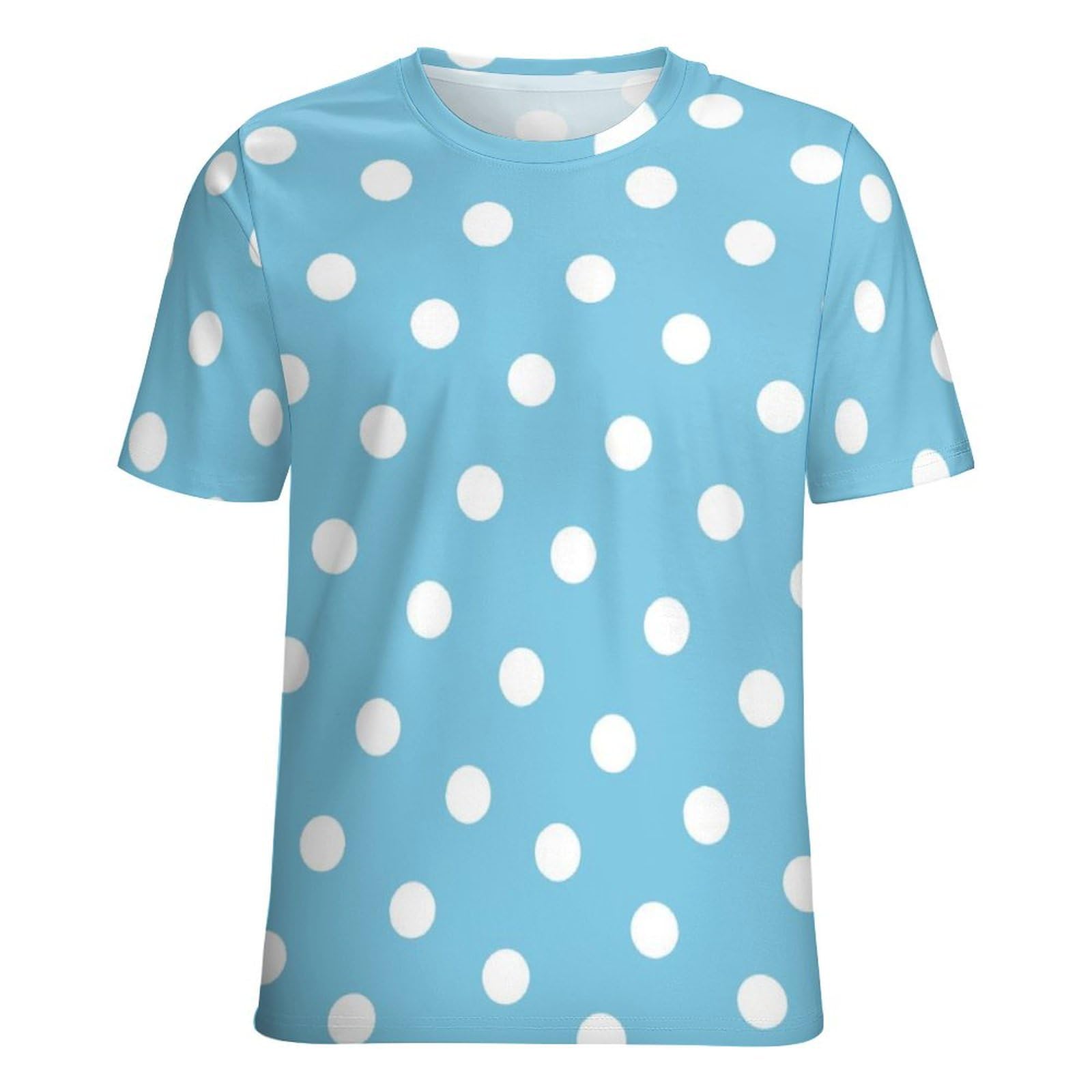 Amazon.co.jp: 半袖 Tシャツ メンズ カジュアル 水色 ブルー ドット柄 