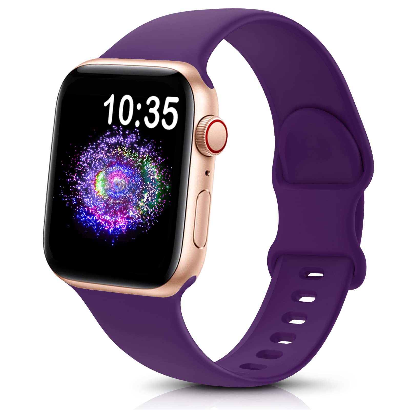 TreasureMax Sport Band Compatible with Apple Watch Bands 38mm 40mm 41mm 42mm 44mm 45mm 49mm,Soft Silicone Replacement Strap Compatible for Apple Watch Series 9 Ultra 8 7 6 5 4 3 2 1 SE Men Women