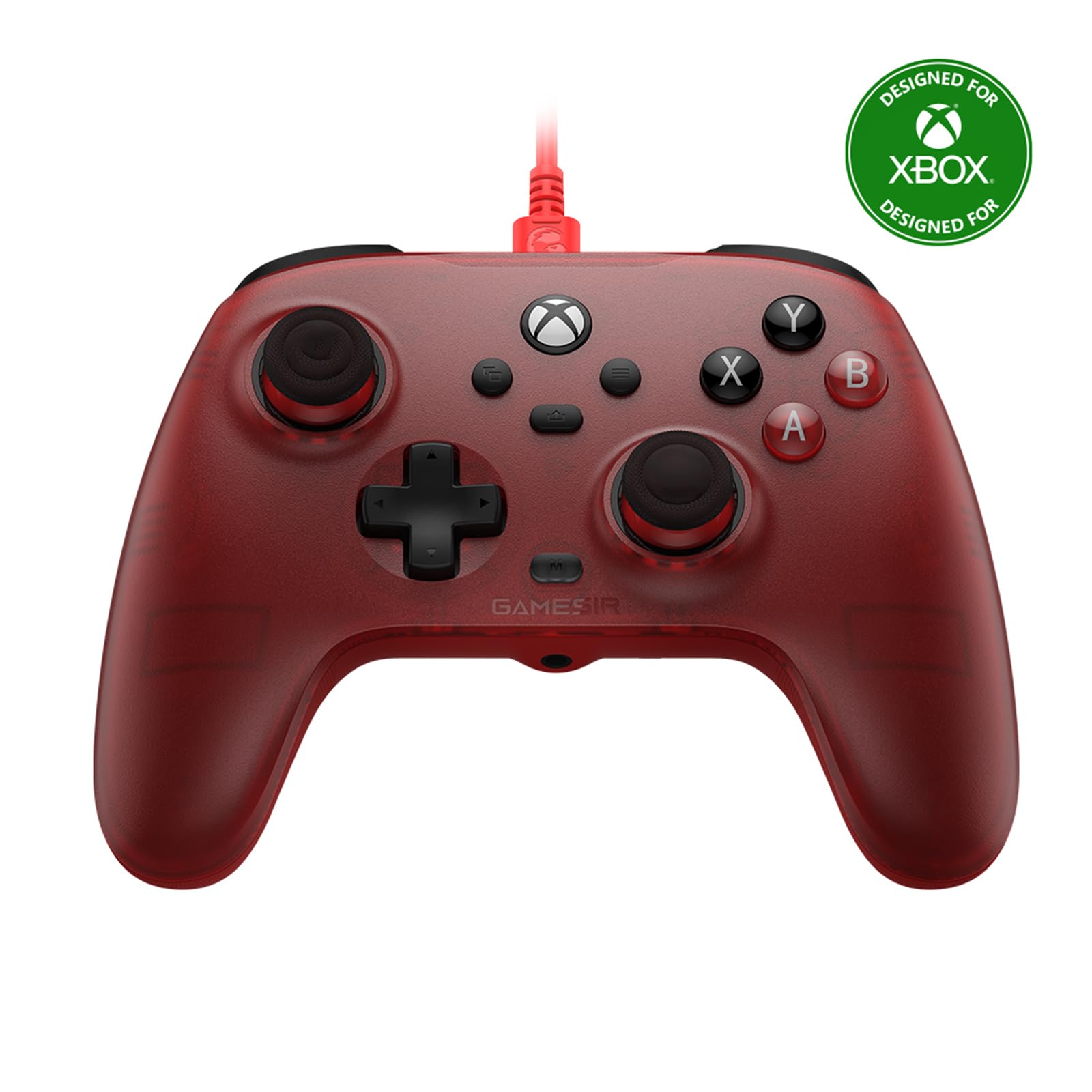 GameSir T7 Controller Xbox cablato con joystick e trigger effetto Hall, Gamepad Plug & Play per Xbox Series X|S, Xbox One, Windows, Steam (rosso)