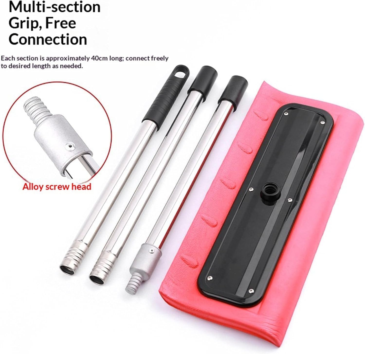2026 New Adjustable Telescoping Snow Roof Rake(78-157in), Snow Rake for House Roof Telescoping, EVA Push Plate Stainless Steel Telescopic Pole for Roof Car Outdoor Snow Cleaning (157.5in)