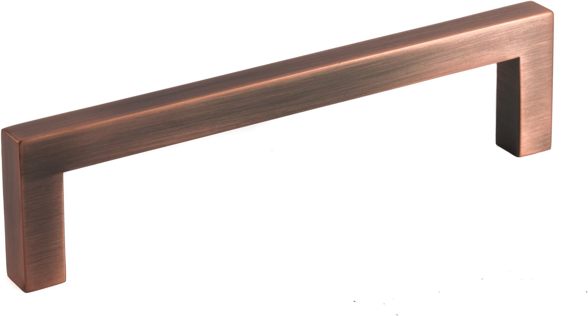 Square Bar Pull Modern Cabinet Handle Antique Copper Solid Zinc 9mm 5" Hole Spacing
