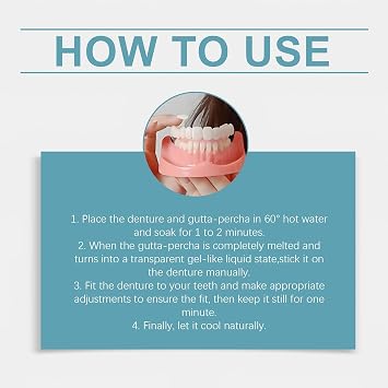 Silicone Denture Reline Set,Silicone Reline Denture Set for Women,Advanced Full Denture Kit Teeth Top and Bottom,Soft Dentures False Teeth Set,Temporary Tooth,Silicone Denture Set,Teeth Veneers