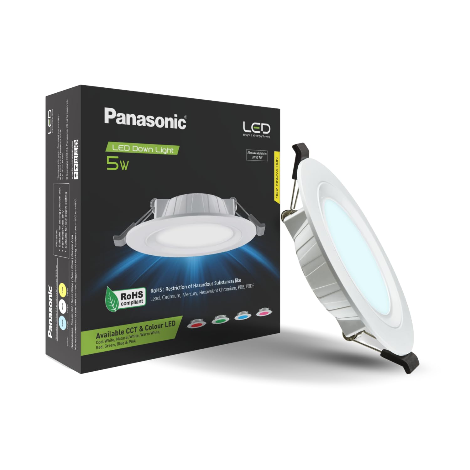 Panasonic 5W Round Conceal Downlight, False Ceiling Light, LED Surface Light for POP, 6500k Cool Day White