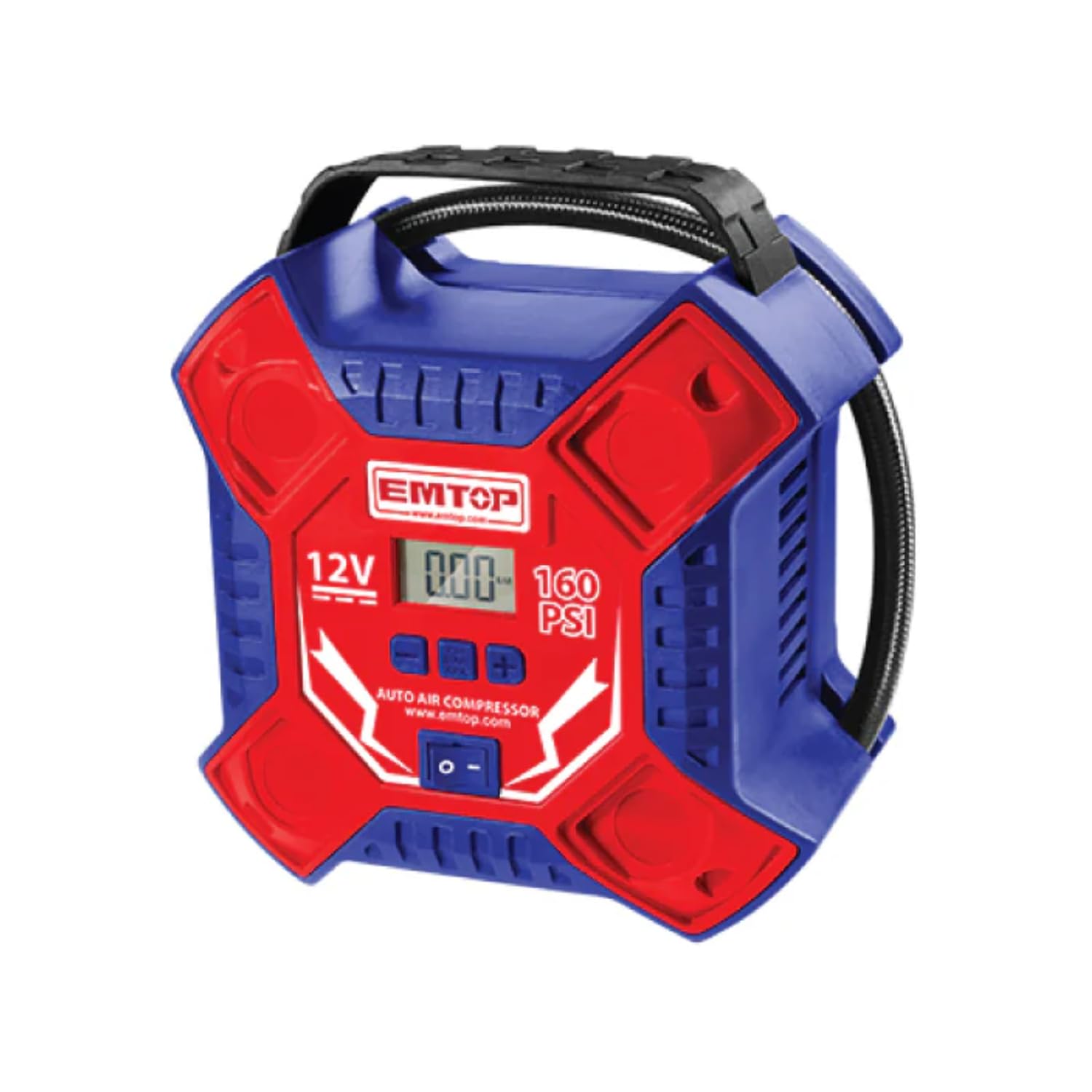 EMTOP - Compresor de Aire | 12 V | 11 Bar | 35 L | para Inflado de Neumáticos, Herramientas Neumáticas y Pintura | Diseño Robusto y Larga Durabilidad | Larga Durabilidad y Materiales Resistentes