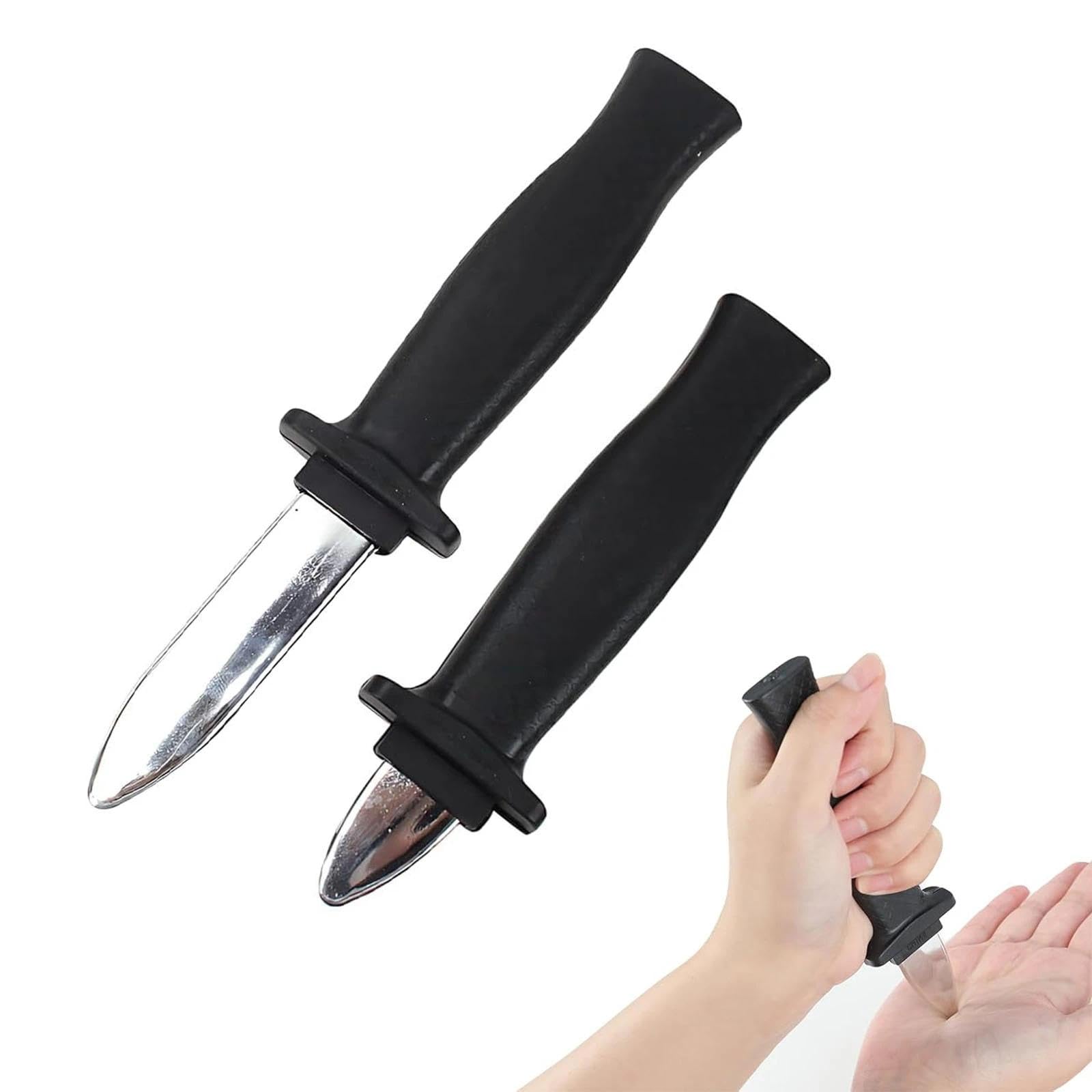 Dinghaole 2 Pcs Fake Knife, Retractable Knife Prop, Halloween Plastic Retractable Dagger Prop, Trick Knife Magic Tricks Props Toys