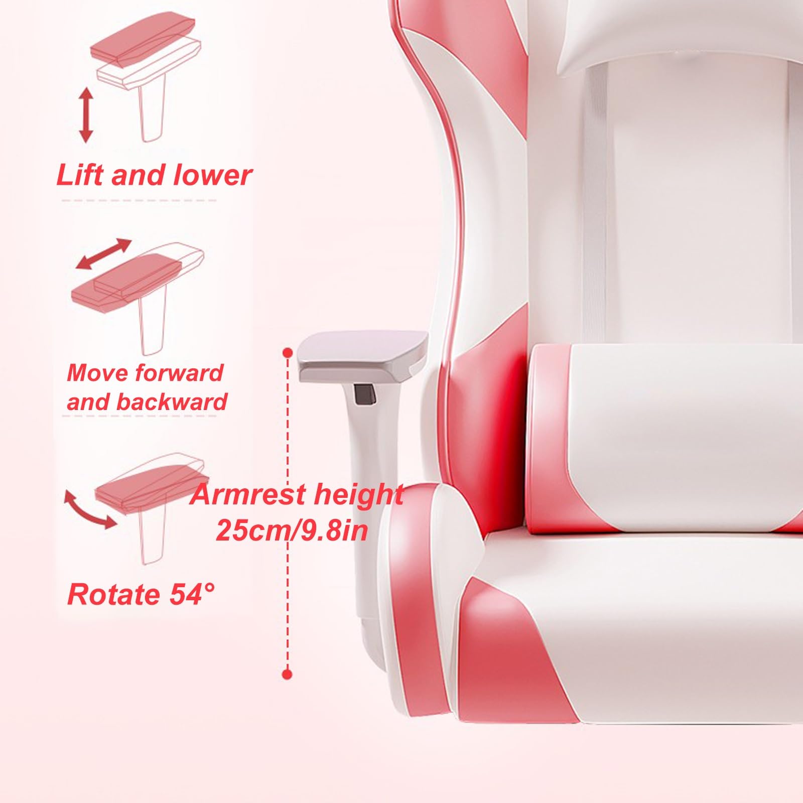 Sedia da gioco ergonomica, sedia da scrivania con supporto lombare e poggiatesta, schienale regolabile fino a 155° per giocare e lavorare, seduta confortevole