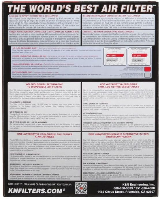 Miniatura 3 de K&N Filtro de aire del motor Alto rendimiento, Premium, Filtro de aire Powersport Se adapta a modelos de vehículos MOTO GUZZI seleccionados