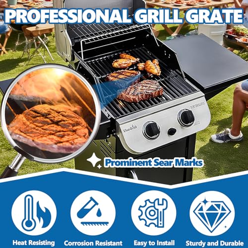 Image of SafBbcue 18 Inch Grill Grates for Charbroil Performance 2 Burner 463625217, 463673519, 463625219, 463673017, G470-0003-W1, G470-0002-W1 G321-0005-W1 Grill Parts, Performance 300 2-Burner Gas Grill