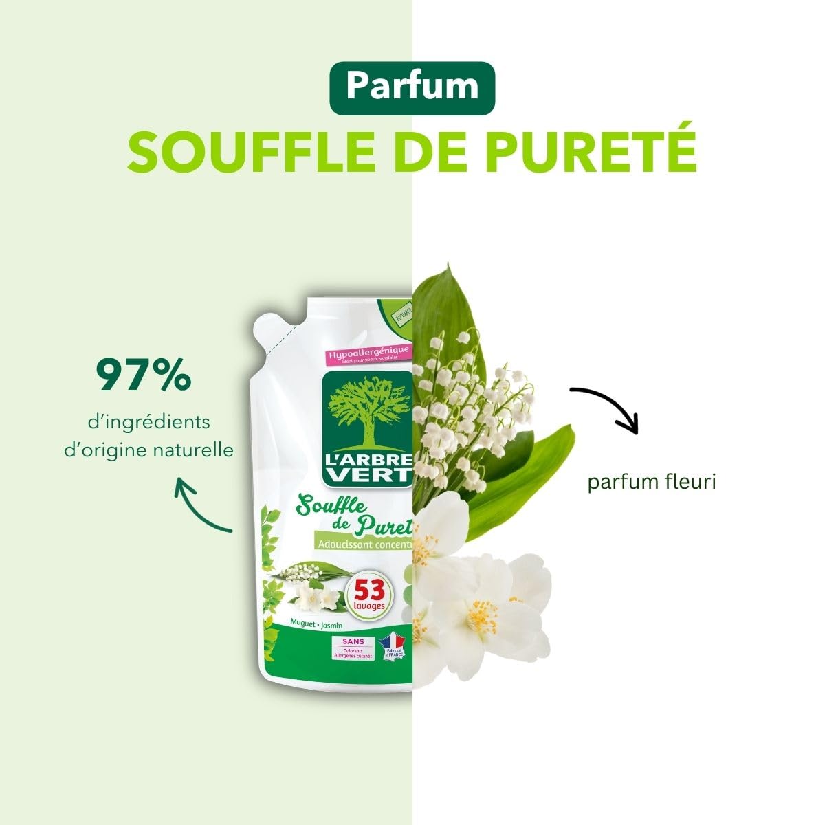 L'Arbre Vert Wkład do zmiękczacza - Purity Blow - 53 prania - 800 ml - 2 sztuki