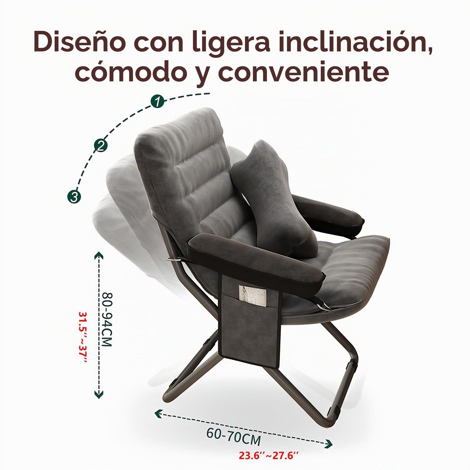 Sillón Relax Reclinable Para Dormitorio y Sala De Estar - Butaca de Lectura Portátil - Folding Chairs B1
