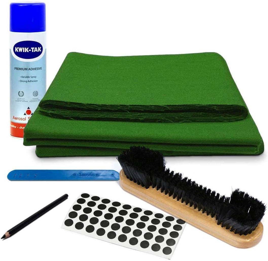Hainsworth CLUB RECOVER KIT Bed & Cushion Set for 7ft UK Pool Table –GREEN/OLIVE