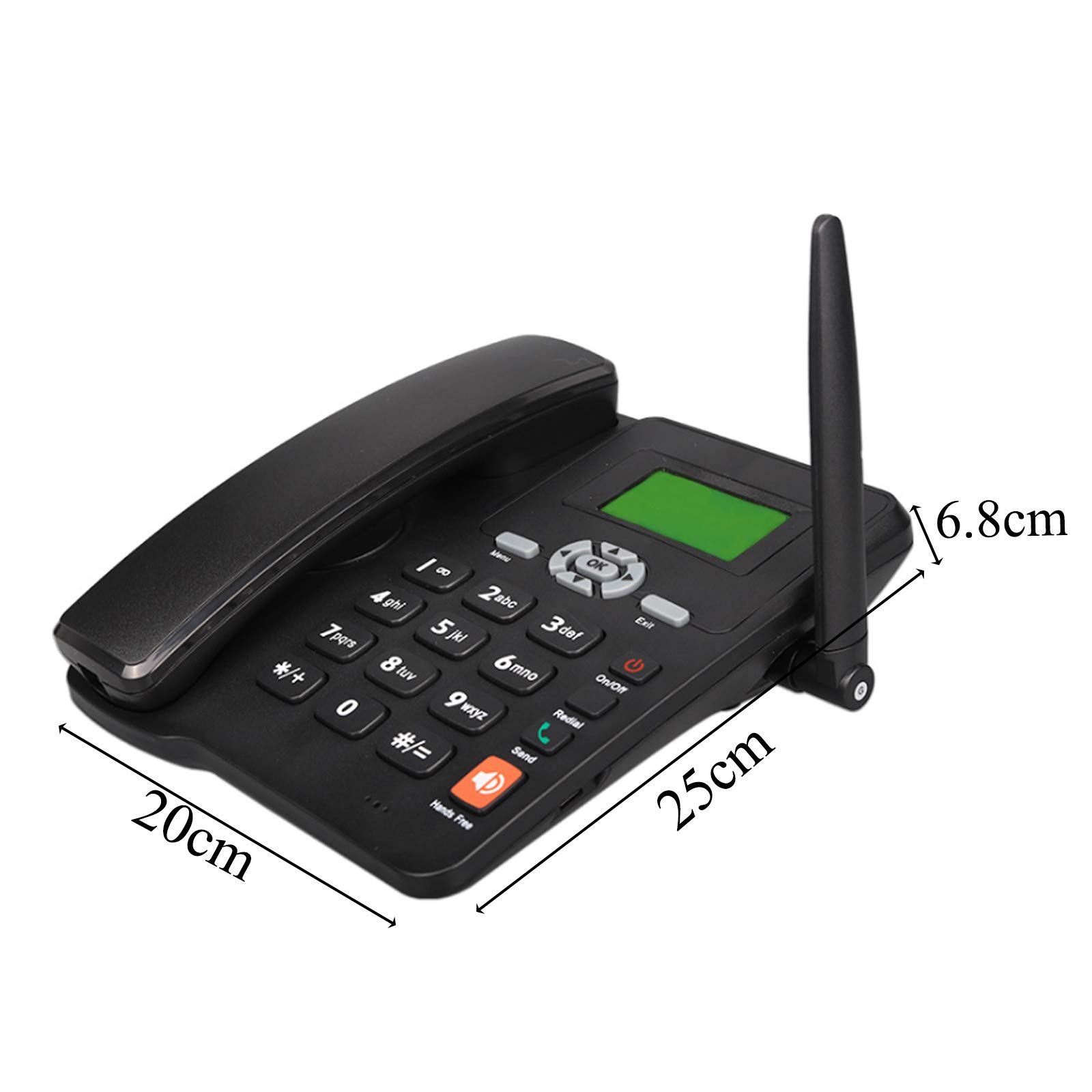 IBOWZ Teléfono Fijo con Cable Teléfono de Escritorio inalámbrico gsm: teléfono para Empresas o familias,para Oficina,hogar,Centro de Llamadas,Empresa,Hotel,Manos Libres,SMS,batería Recargable,telé