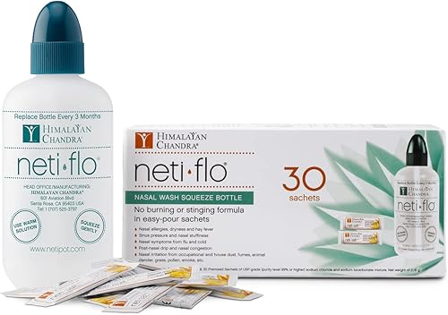 Himalayan Neti Flo Botella de lavado nasal con 30 bolsitas 10 onzas Himalayan Neti Flo Botella de lavado nasal con 30 bolsitas 10 onzas