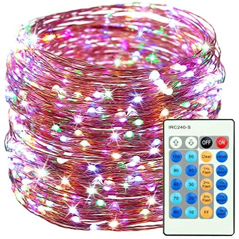 Copper Wire Lights, (165ft 500 LED) Led Fairy Starry String Lights with Remote Control, Waterproof Firefly Twinkle Lights for Indoor, Bedroom, Patio, Garden, Yard, Party, Wedding-Multicolor Cover